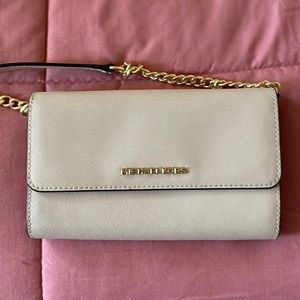 Michael Kors pink and gold crossbody wallet